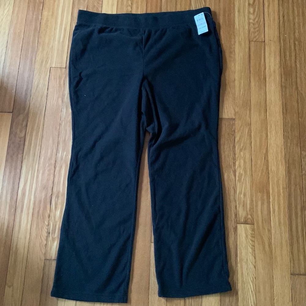 Karen Scott Sport Plus Black Fleece Pants